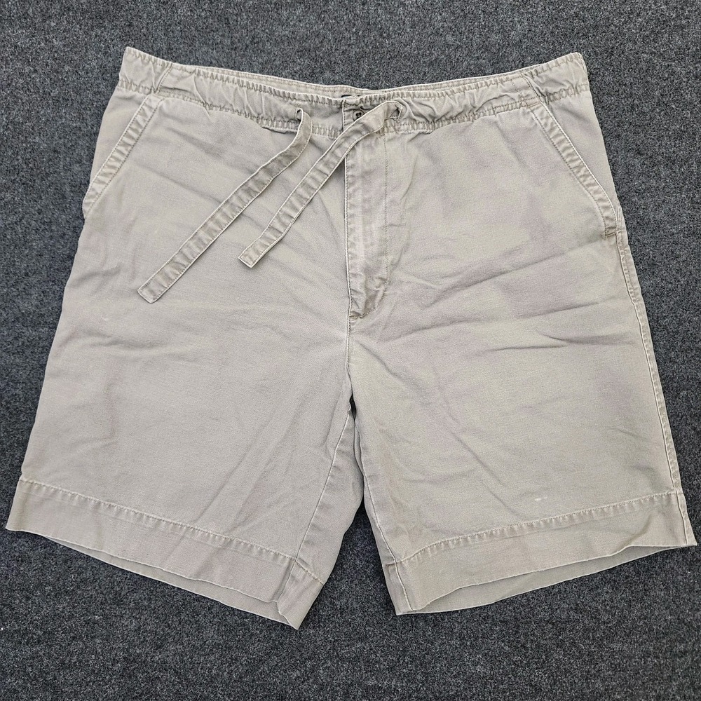 Polo Ralph Lauren Mens Medium Shorts Tan Beige Drawstring Khaki Chino *Read*